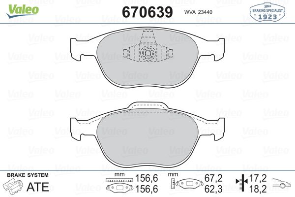 VALEO 670639 Fren Balatası Ön