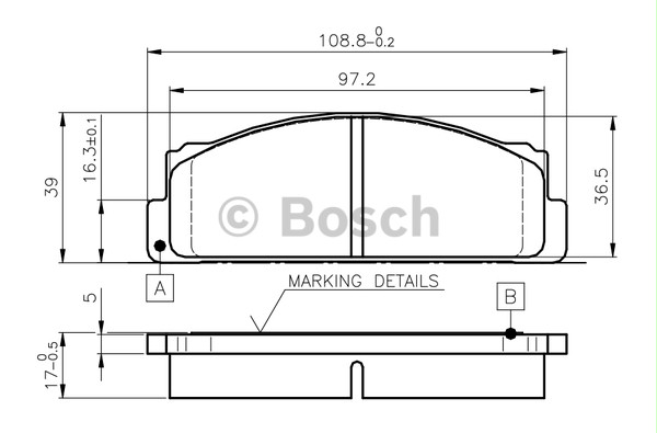 BOSCH 0986TB2002 Fren Balatası Ön - . Görsel