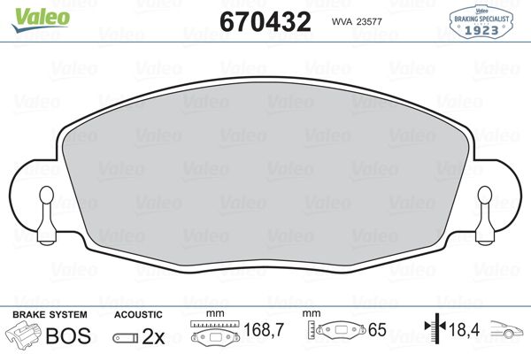 VALEO 670432 Fren Balatası Ön