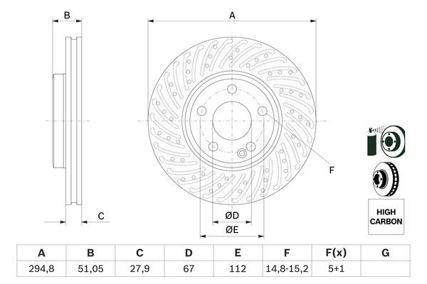 BOSCH 0986479A02 Fren Diski Ön - . Görsel