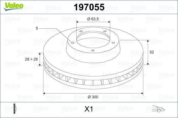 VALEO 197055 Ön Fren Aynası