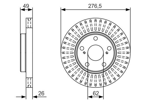 BOSCH 0986479A62 Fren Diski Ön - . Görsel