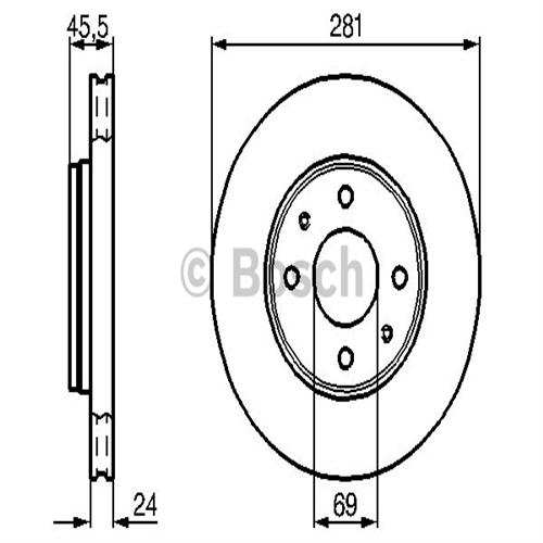 BOSCH 0986478493 Fren Diski Ön - . Görsel