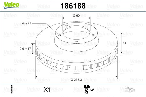 VALEO 186188 Fren Diski Ön