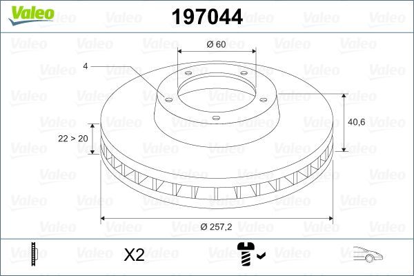 VALEO 197044 Ön Fren Aynası