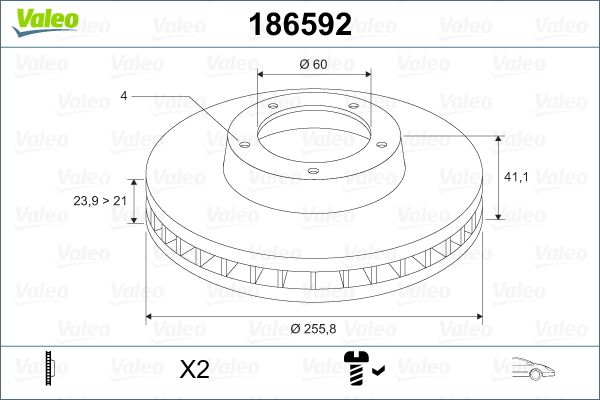 VALEO 186592 Fren Diski Ön
