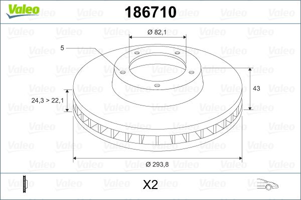 VALEO 186710 Fren Diski Ön - . Görsel