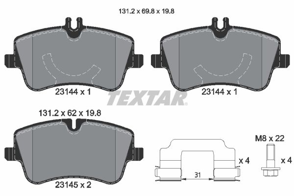 TEXTAR 2314401 Fren Balatası Ön