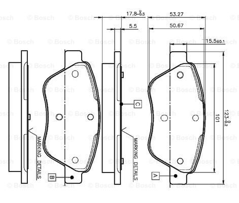 BOSCH 0986495102 Ön Fren Balata