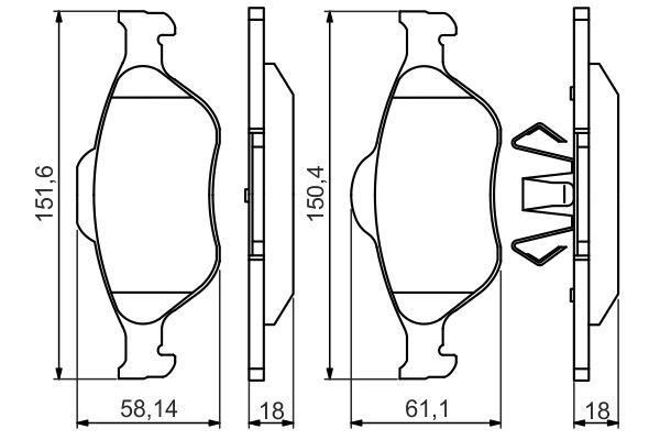 BOSCH 0986495220 Fren Balatası Ön - . Görsel