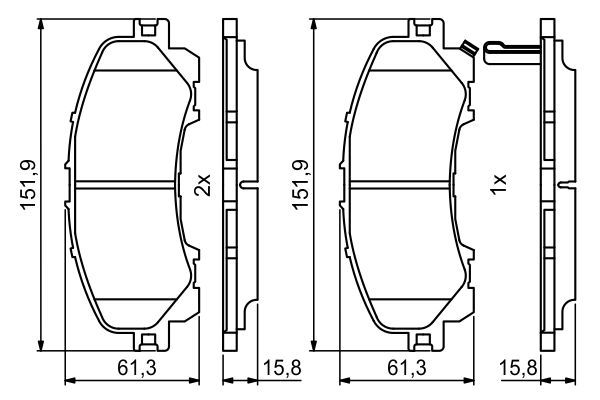BOSCH 0986494821 Fren Balatası Ön - . Görsel