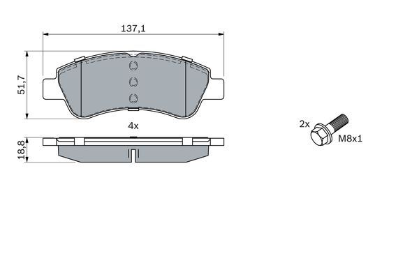 BOSCH 0986494027 Ön Fren Balata - . Görsel
