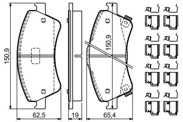 BOSCH 0986494932 Ön Fren Balata - . Görsel