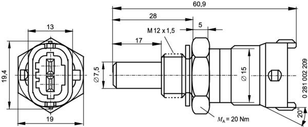 BOSCH 0281002209 Su Sıcaklık Müşürü - . Görsel