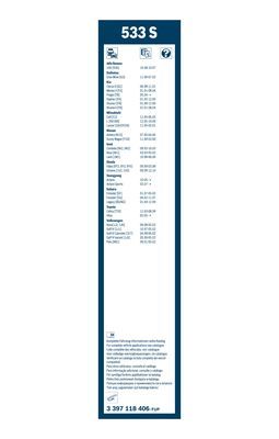 BOSCH 3397118406 Silecek Süpürgesi Ön Takım - . Görsel