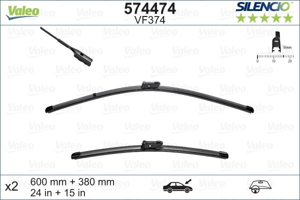 Silecek 60 38Cm X2 Flat Blade Muz Tipi Audi A1 11 Vw Polo 09