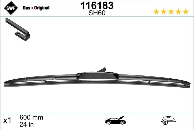 Silecek Süpürgesi Ön  600 mm - 24 inç SWF 116183