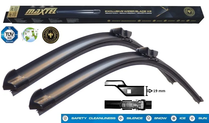 Silecek Süpürgesi Ön Muz Tip 700/500 mm - 28/20 inç MAXTEL 12107304