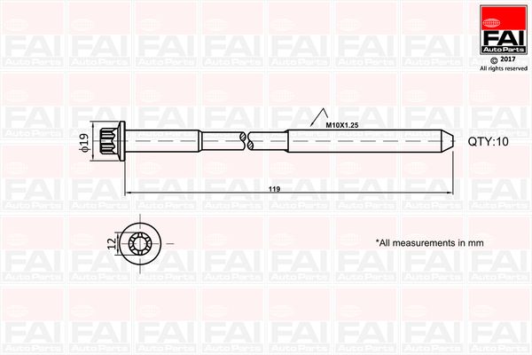 Silindir Kapağı Cıvata Seti FAI AutoParts B1321
