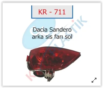 Sis Farı Arka Sol KAYA PLASTİK KR-711