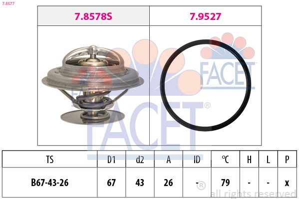 Termostat, Soğutma Sıvısı Made İn İtaly - Oe Equivalent FACET 7.8577