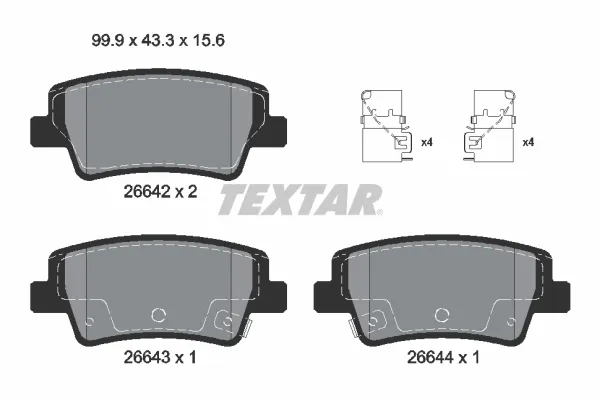 TEXTAR 2664201 Fren Balatası Arka