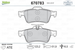 VALEO 670783 Fren Balatası Arka