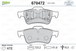 VALEO 670472 Fren Balatası Arka