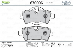 VALEO 670006 Fren Balatası Arka