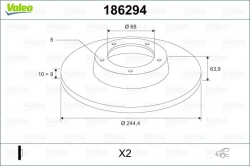 VALEO 186294 Fren Diski Arka