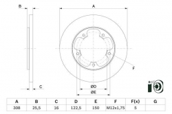 BOSCH 0986479F44 Fren Diski Arka