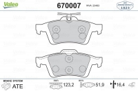 VALEO 670007 Fren Balatası Arka