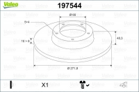 VALEO 197544 Fren Diski Arka