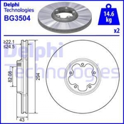 DELPHI BG3504 Fren Diski Ön