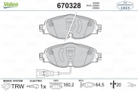 VALEO 670328 Fren Balatası Ön