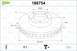 VALEO 186754 Fren Diski Ön