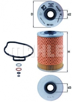 MAHLE OX151D Yağ Filtresi