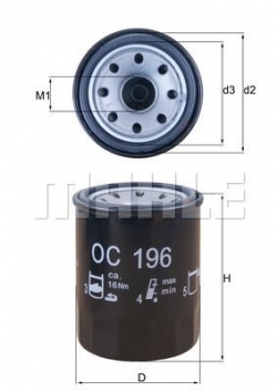 MAHLE OC196 Yağ Filtresi