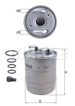 MAHLE KL490/1D Yakıt Filtresi