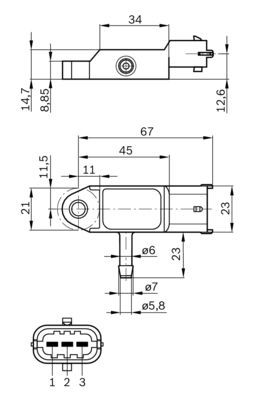 BOSCH 0281002593 Turbo Basınç Valf/Sensör - . Görsel