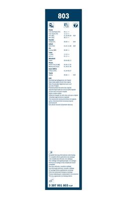 BOSCH 3397001803 Silecek Süpürgesi Ön Takım - . Görsel