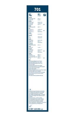 BOSCH 3397118202 Silecek Süpürgesi Ön Takım - . Görsel