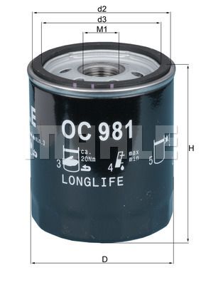 MAHLE OC981 Yağ Filtresi