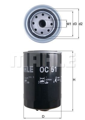 MAHLE OC51 Yağ Filtresi