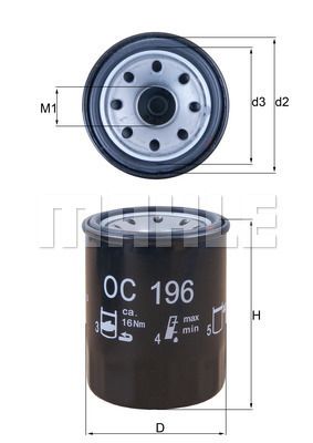 MAHLE OC196 Yağ Filtresi