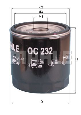 MAHLE OC232 Yağ Filtresi
