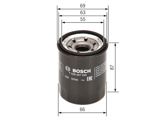 BOSCH F026407025 Yağ Filtresi - . Görsel