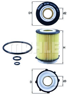 MAHLE OX982D Yağ Filtresi