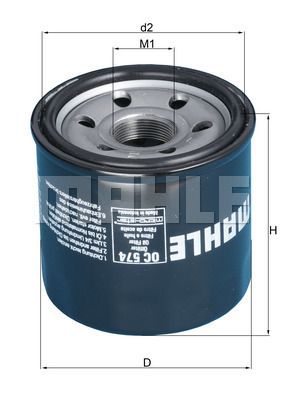 MAHLE OC574 Yağ Filtresi - . Görsel