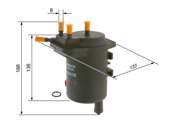 BOSCH 09864B2023 Yakıt Filtresi - . Görsel